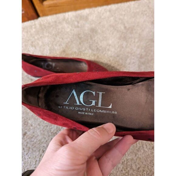 Agl suede berry grommet ballet flats sz 8.5 euc - Picture 5 of 6